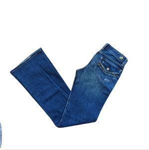 NEW Kasil by David Lim Women's Atlantic Masons Boot Cut Flare Jeans Size 26 x 34